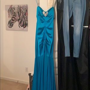 Cadie turquoise prom dress